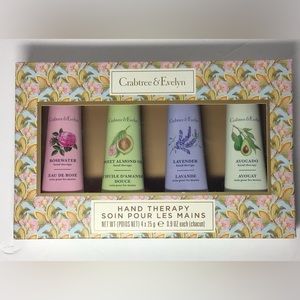 CRABTREE & EVELYN Hand Therapy Creams 4pc Set Rose Almond Lavender Avocado NEW!.
